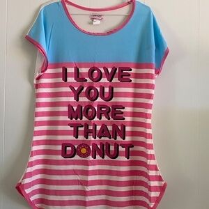 SIZE L Betsey sleep shirt "I love you more than donut"